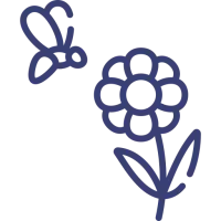 picto fleur et abeille